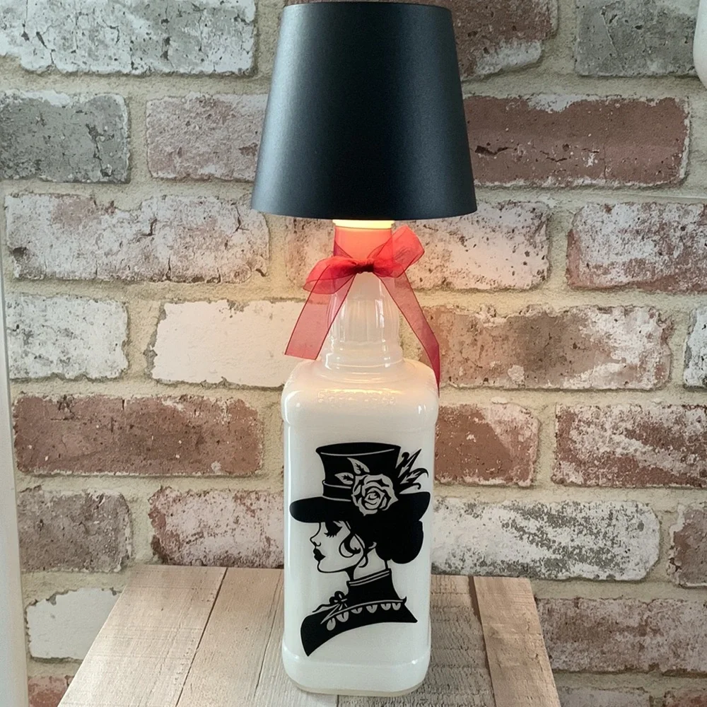 Hand Crafted Victorian spirit bottle, touch lantern